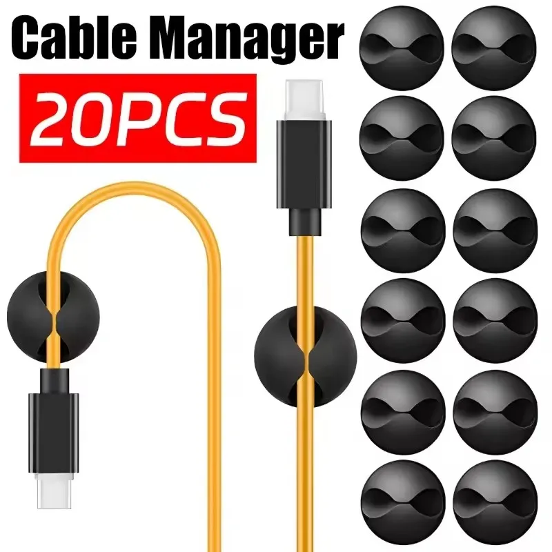 Car Cable Organizer - Desktop Cable Clips Portable Adhesive Cable