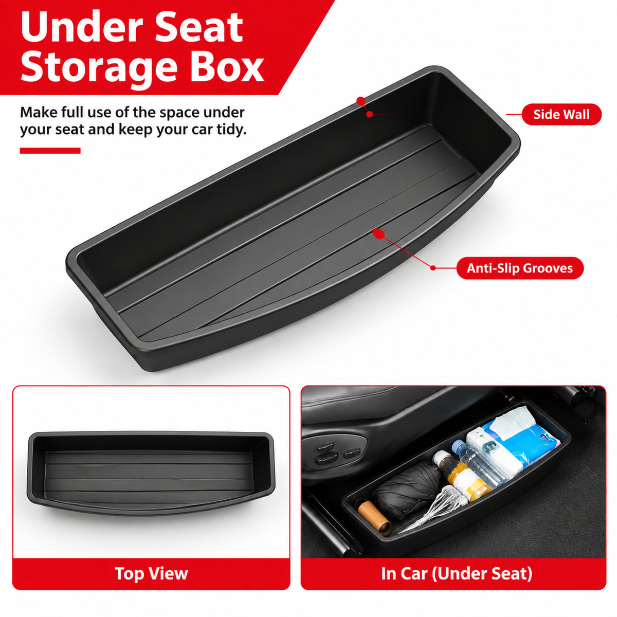 PINMOAP Under Seat Car Storage - Car Cable Organizer recension och pris