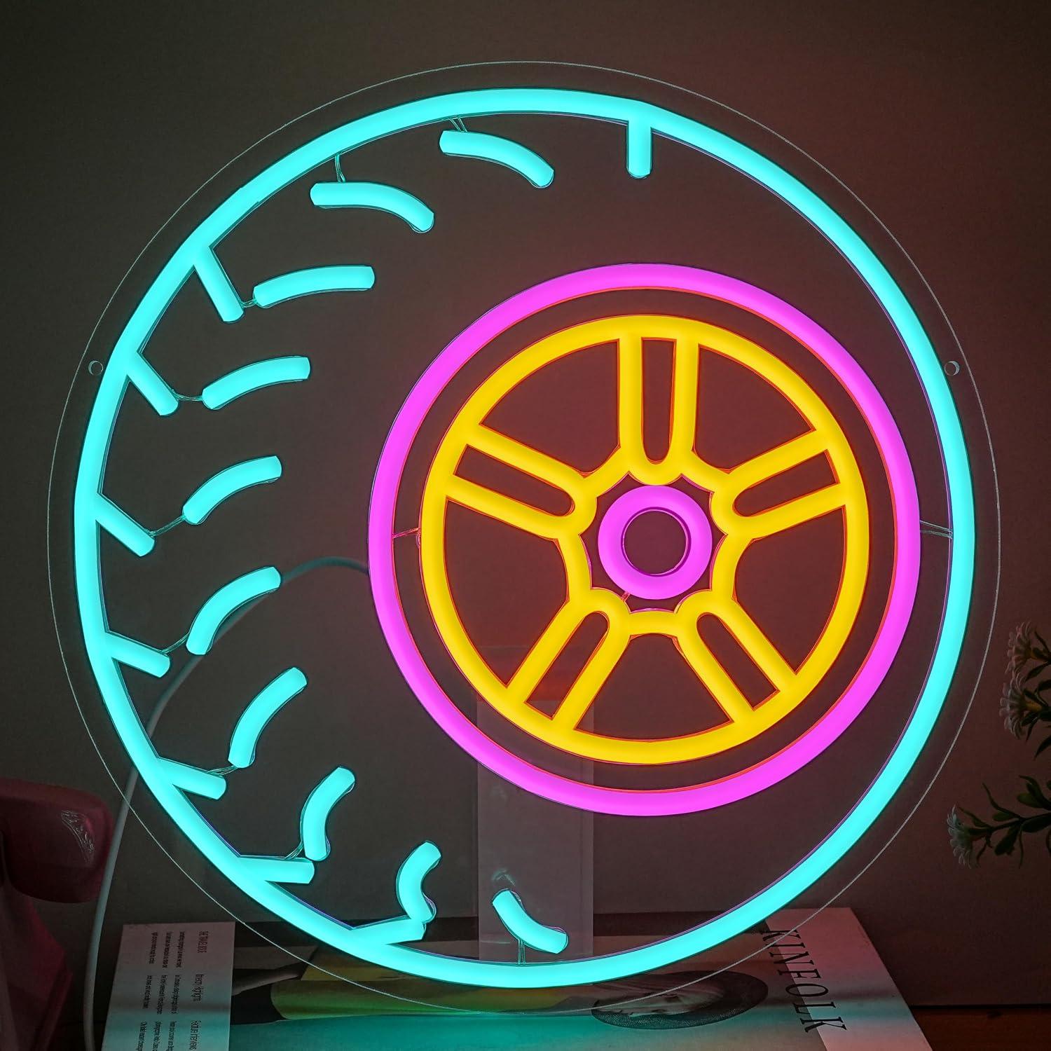 Automobile Tire Neon Sign Whee - Car Led Light recension och pris