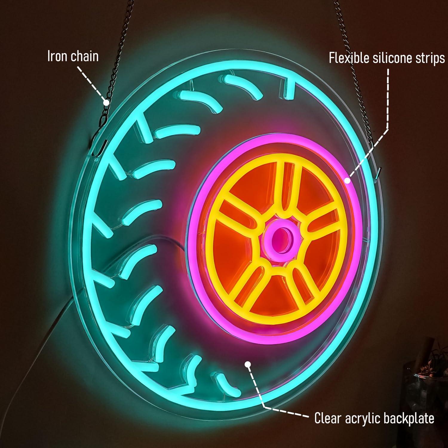 Automobile Tire Neon Sign Whee - Car Led Light recension och pris