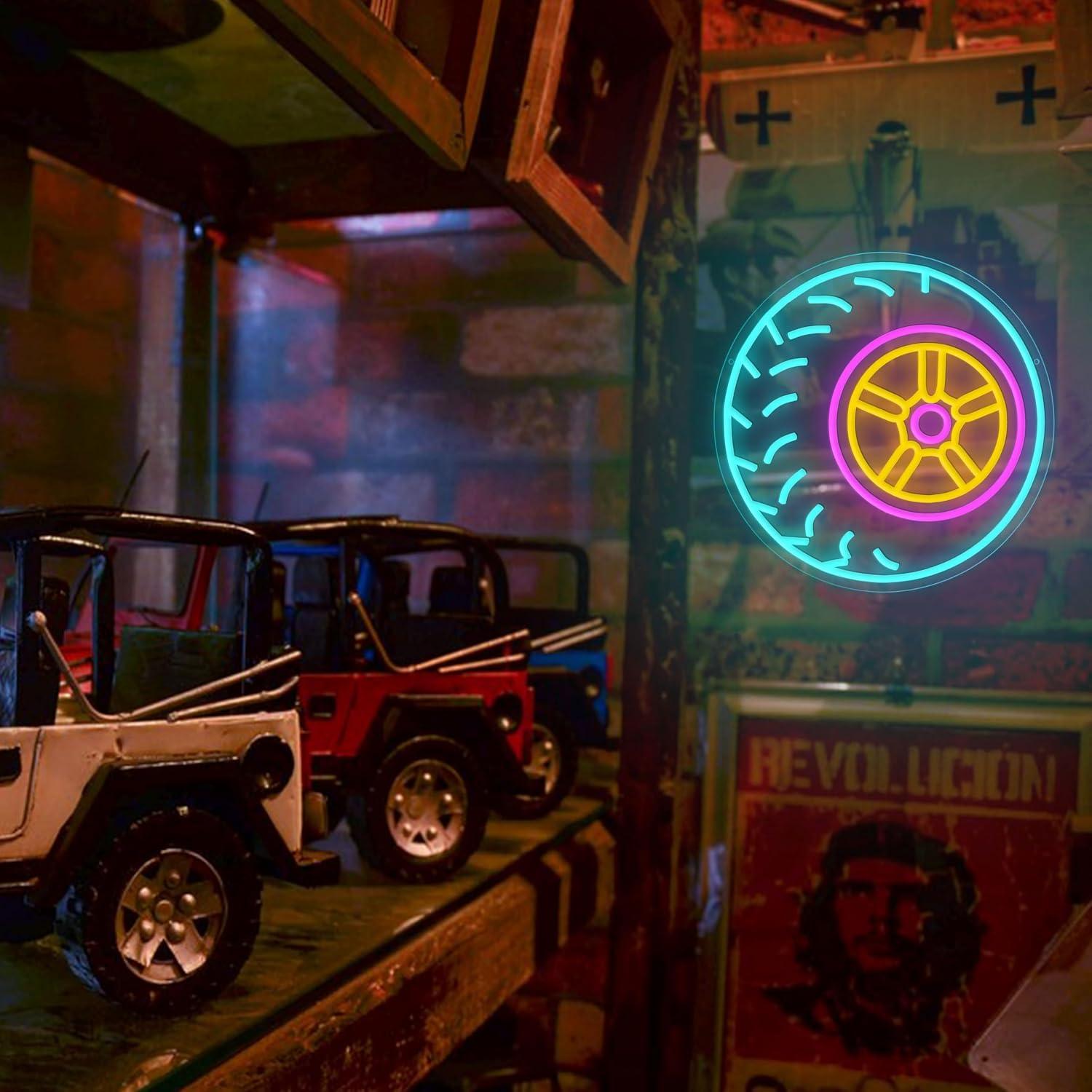 Automobile Tire Neon Sign Whee - Car Led Light recension och pris